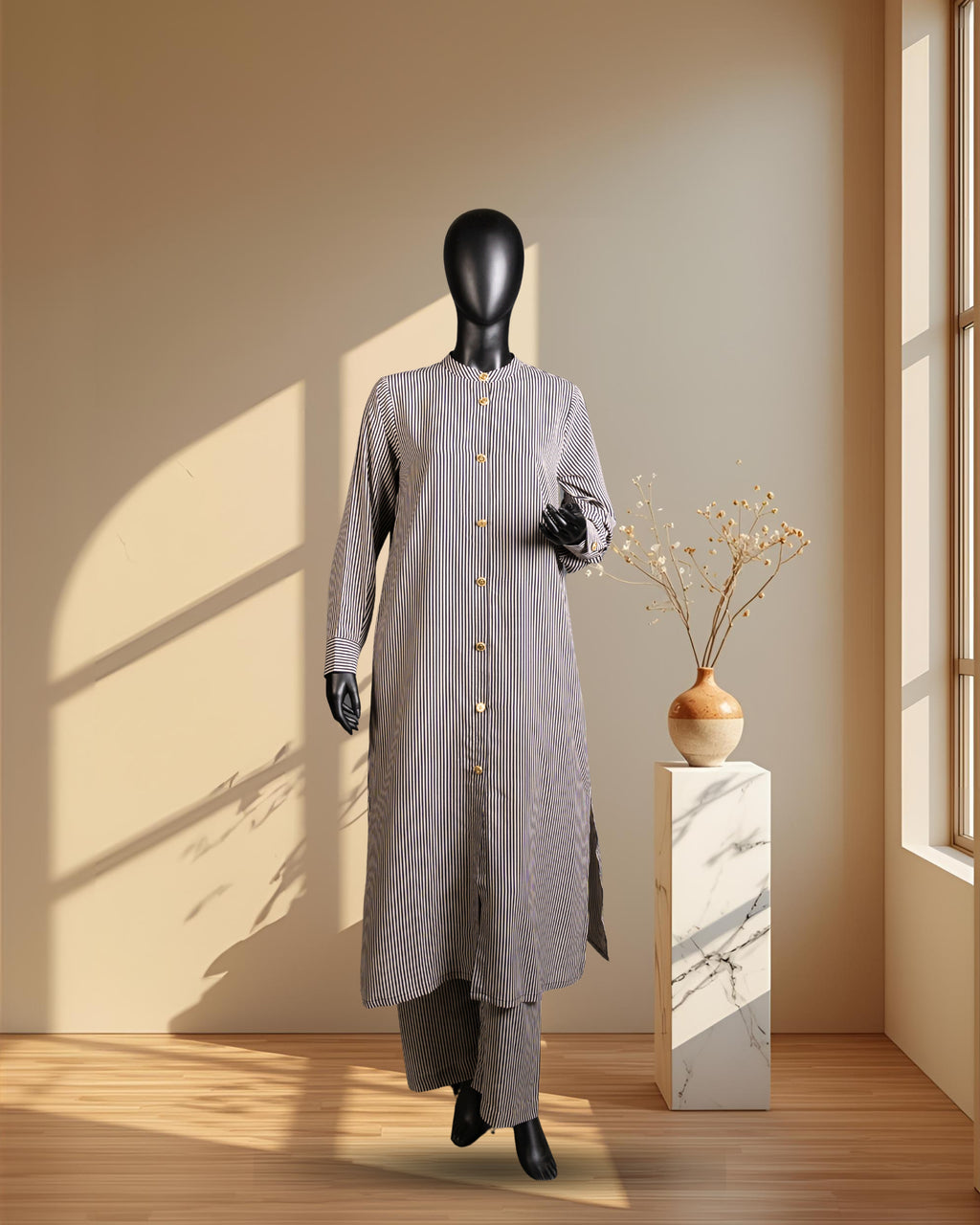 Boss Stripes Kurta Set - 2 Piece