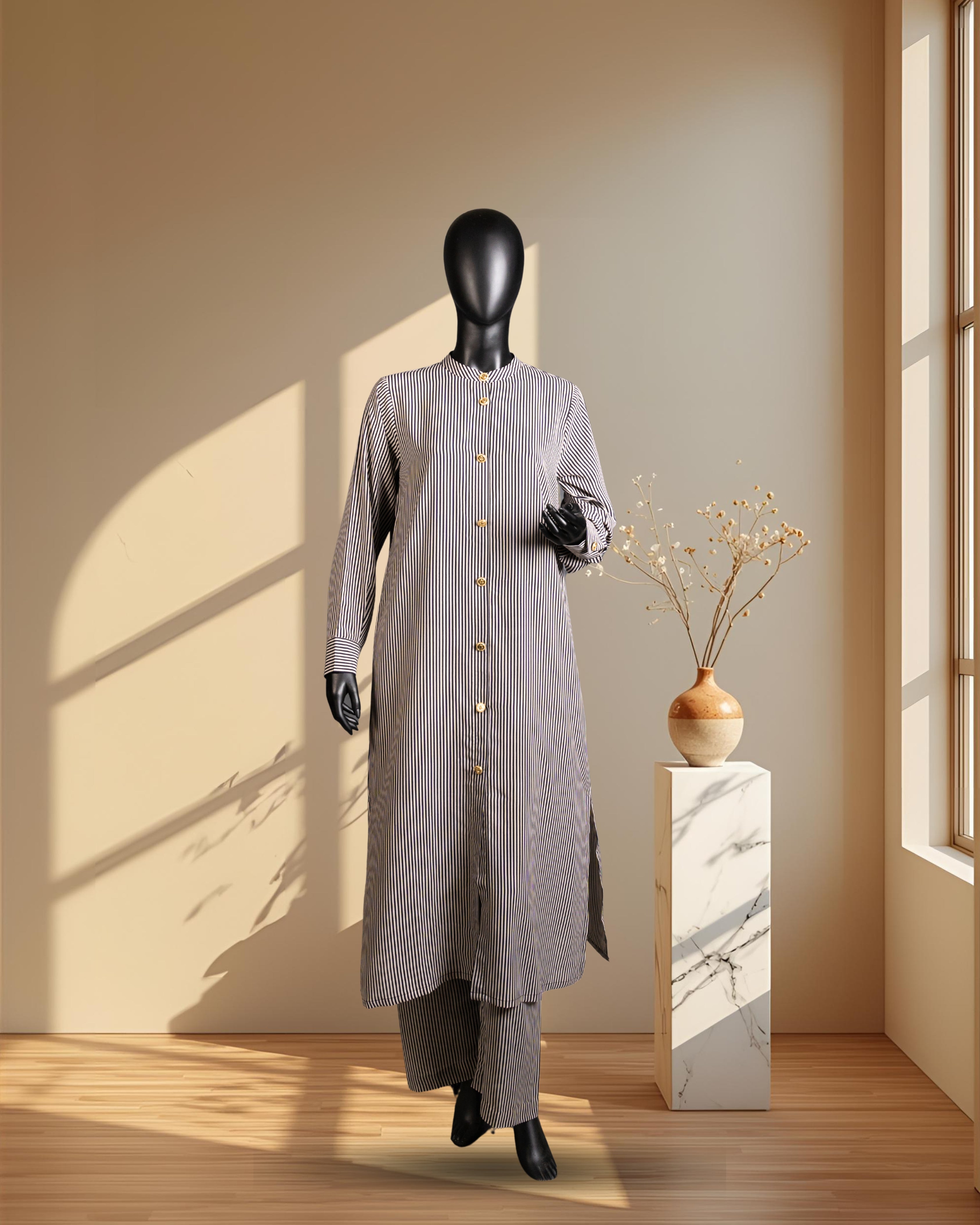 Boss Stripes Kurta Set - 2 Piece
